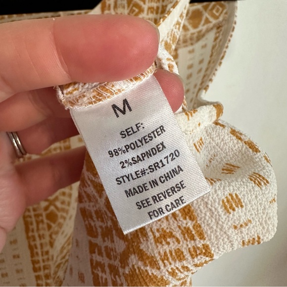 Sophie Rue Yellow Aztec Stripe Tunic Tank Size Medium - Picture 5 of 6